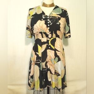 Anthropologie Knitted Dove Dress Elastic Waist Sz L